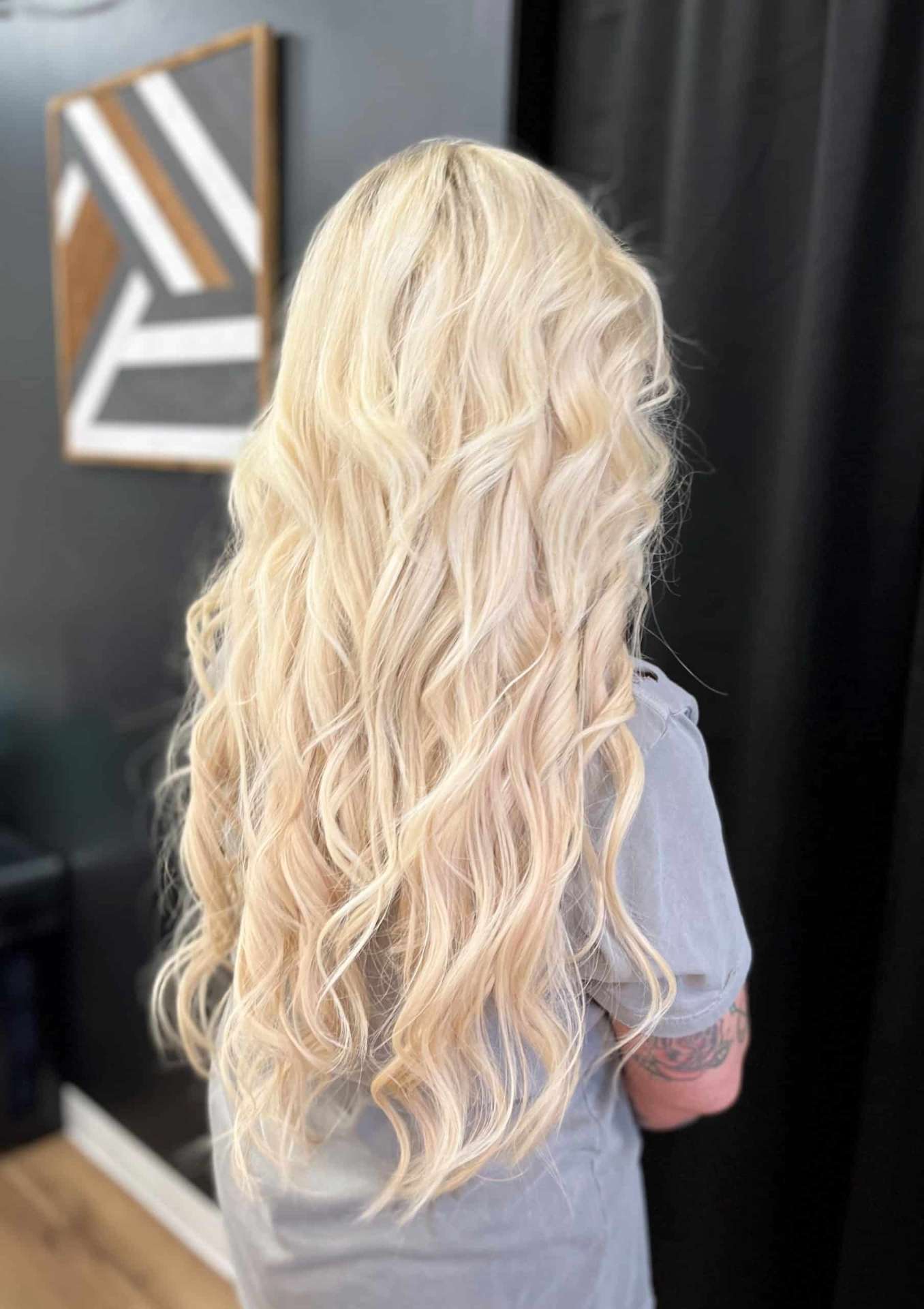 Platinum blonde long waves